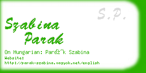 szabina parak business card